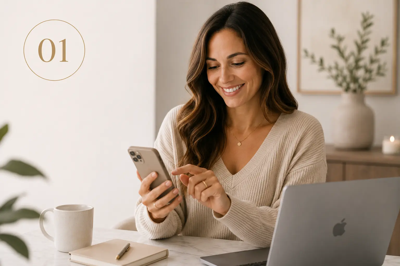 Woman booking her appointment at home